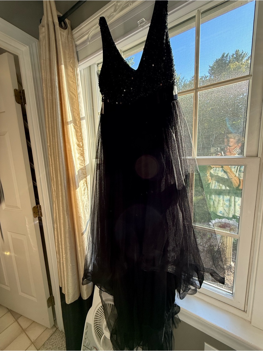 Ever Pretty Black Beaded High-Low Tulle Dress